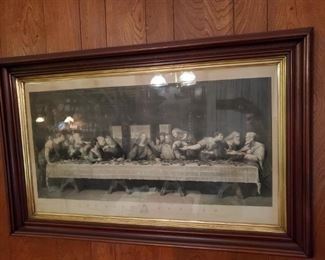1800'S OLD GERMAN LITHOGRAPH of LAST SUPPER