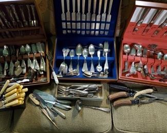 SOME of the OLD STERLING, COIN, & SILVERPLATED FLATWARE