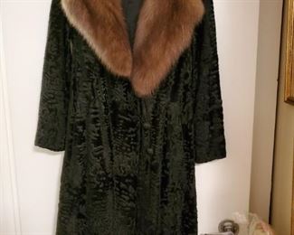 LAMB COAT with SABLE COLLAR