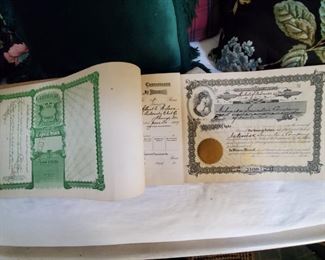 Book of Early 1900's Unused Stock Certificates