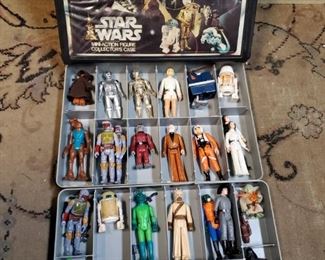 1977 KENNER MINIATURE STAR WARS CASE & FIGURES