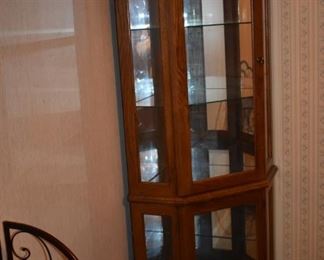 Quality Corner Display Cabinets, Glass Shelves, Mirrored Back Lighted