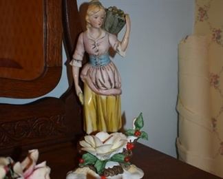 Collectible Figurines and Capodimonte Flowers