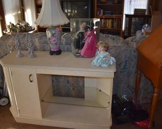 Mid-Century Table with Glass Display Shelf