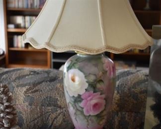 Beautiful Table Lamp with Hand Painted Porcelain Base