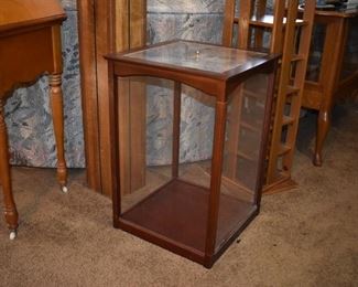 Large Table Display Case, Plexiglass, framed with Hardwood accented by Corinthian Columns