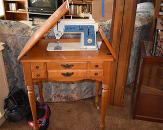 Singer "Touch and Sew" Sewing Machine and Cabinet