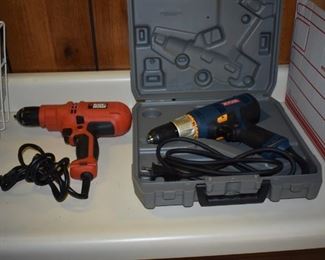 Black and Decker and Ryobi Electric Drills