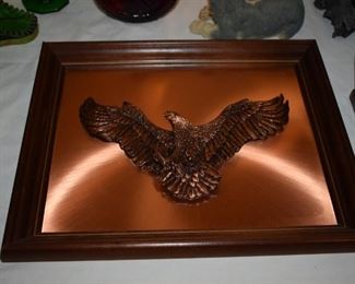 Lovely American Eagle with Copper Backing and Framed Wall Piece