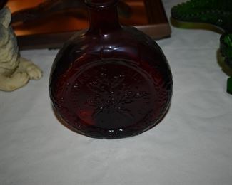 Very Collectible 1973 Red Christmas Holly Bottle