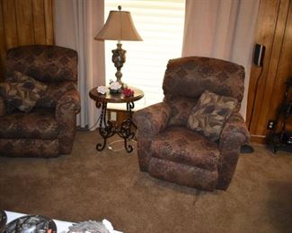Beautiful Recliner Sofa with 2 Matching Recliner Rockers can be purchased as a set or separately