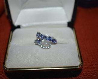 Fine Jewelry from the Joy Johnson Estate. These Beautiful Rings were all hand picked by Joy Johnson for their unique designs and beauty. All are sterling. Most, as you can see, are set with beautiful stones and art fully designed. These Rings will be identified as coming from Box 1. This Ring will be identified as BX1#46