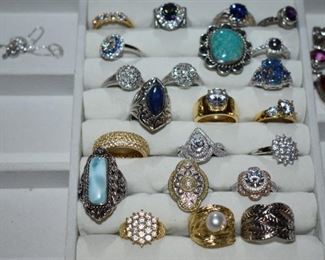 Fine Jewelry from the Joy Johnson Estate. This Beautiful Jewelry was all hand picked by Joy Johnson for their unique designs and beauty. All are sterling. Most, as you can see, are set with beautiful stones and art fully designed.Not only are there Rings, but Beautiful Necklaces, Bracelets, Earrings, Sets of Necklaces with matching Bracelets, Earrings, Rings and More! Strands of Gorgeous Genuine Pearls and so Much More!