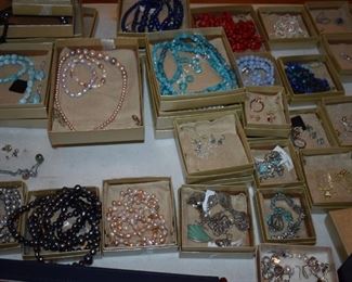 Fine Jewelry from the Joy Johnson Estate. This Beautiful Jewelry was all hand picked by Joy Johnson for their unique designs and beauty. All are sterling. Most, as you can see, are set with beautiful stones and art fully designed.Not only are there Rings, but Beautiful Necklaces, Bracelets, Earrings, Sets of Necklaces with matching Bracelets, Earrings, Rings and More! Strands of Gorgeous Genuine Pearls and so Much More!
