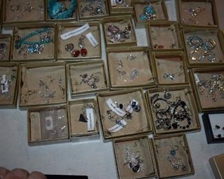 Fine Jewelry from the Joy Johnson Estate. This Beautiful Jewelry was all hand picked by Joy Johnson for their unique designs and beauty. All are sterling. Most, as you can see, are set with beautiful stones and art fully designed. Not only are there Rings, but Beautiful Necklaces, Bracelets, Earrings, Sets of Necklaces with matching Bracelets, Earrings, Rings and More! Strands of Gorgeous Genuine Pearls and so Much More!