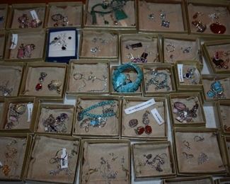 Fine Jewelry from the Joy Johnson Estate. This Beautiful Jewelry was all hand picked by Joy Johnson for their unique designs and beauty. All are sterling. Most, as you can see, are set with beautiful stones and art fully designed.Not only are there Rings, but Beautiful Necklaces, Bracelets, Earrings, Sets of Necklaces with matching Bracelets, Earrings, Rings and More! Strands of Gorgeous Genuine Pearls and so Much More!