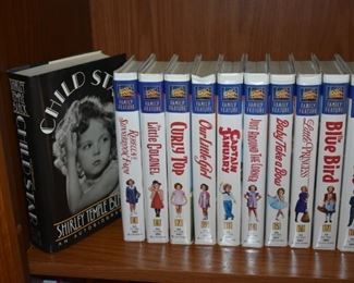 Collectible Set of Shirley Temple VHS Tapes and Shirley Temple Book, plus Shirley Temple Dolls in this Estate