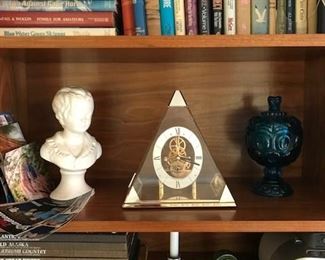 Large selection of books, decorative items and nice set of Mobel Fakta Mid-Century Modern Bookcases.