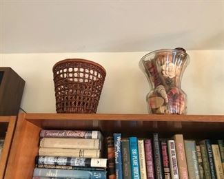 Large selection of books, shells and nice set of Mobel Fakta Mid-Century Modern Bookcases.