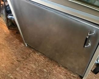 Vintage Metal Cabinet with Turntable Shelf.