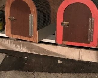 Unusual handmade animal crates.