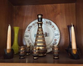 Vintage glass items.