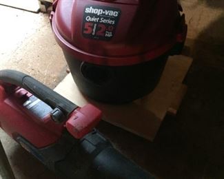 Shop-Vac vacuum and leaf blower.