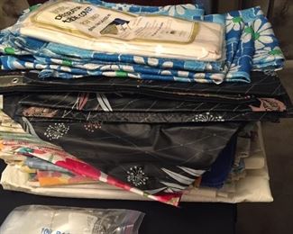 Vintage vinyl tableclothes.