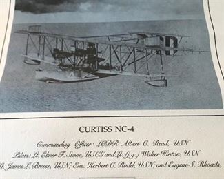 Poster of Curtiss NC-4 with piece of original fabric.