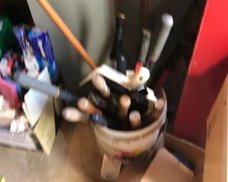 Tons of gardening tools.