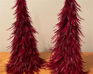 Decorative table top feather trees