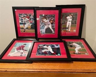Framed sports memorabilia 