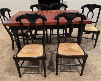 6 Pottery Barn , rush seat chairs