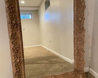 Large beveled mirror w/ gold frame 
36 x 54
