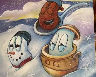 3 bean picture oil on canvas