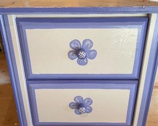 Painted 2 drawer nightstand