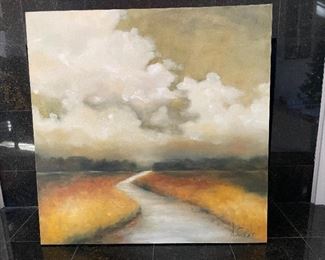 Oil on canvas stream scene by Andrea Costa