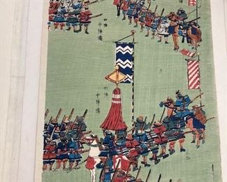 Battle scene, 2 japanese block prints by Sadahide