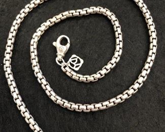 David Yurman sterling silver box chain necklace