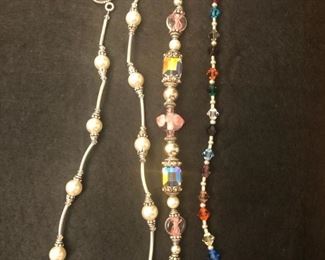 Pearl & sterling necklace and other pieces