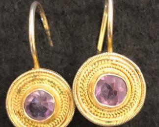 Sterling earrings with a gold wash