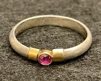 Sterling silver ring with a bit of 18K gold