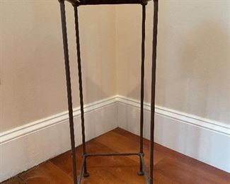 Square iron pedestal table