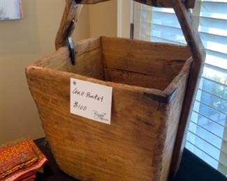 Primitive Wooden Well Bucket $100
