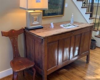 Antique country French Blanket Trunk 38” tall 58” wide 28” deep. $750