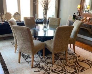 Set of 8 custom upholstered Parsons Chairs $800 set