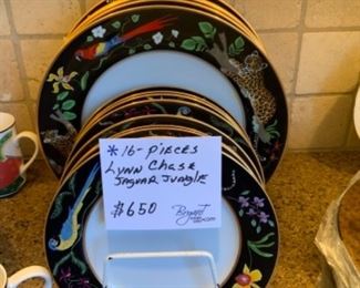 16 pieces -8 dinner plates and 8 luncheon/salad plates -very minor use.  $650 set