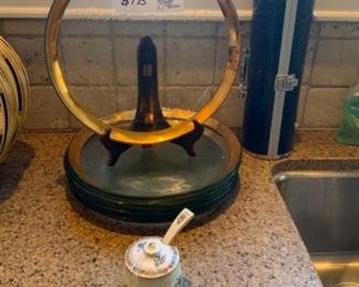 8 Annieglass chargers $175 set