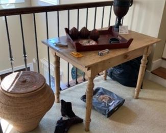 Primitive Pine lamp table $250