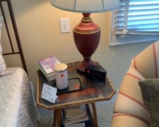 Victorian bamboo lamp table $100
